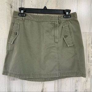 J. CREW Olive Green Chino Mini Skirt Size 6